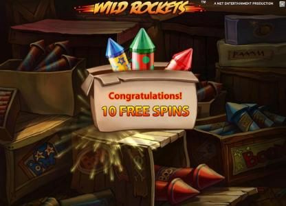 10 free spins awarded