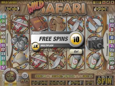 scatter symbols triggers 10 free spins