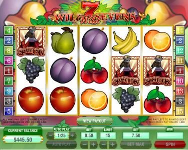 three scatter symbols triggers the free spins feature