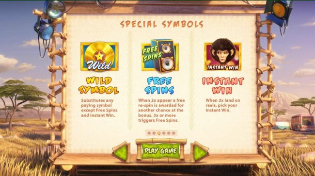 Wild, Free Spins and Instant Win symbols rules.