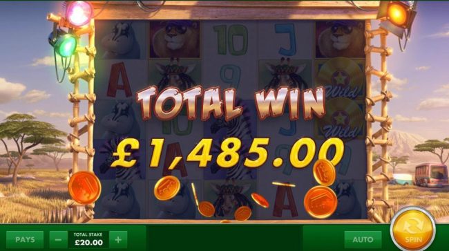 The free spins feature pays out a total of 1,485.00 for a big win!