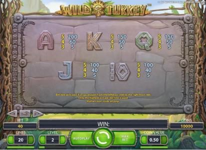 slot game symbols paytable continued