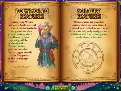 Polymorph Feature and Sotcery Feature game rules