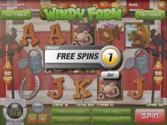 Three bull scatter symbols awards 7 free spins.