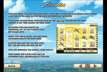 activating xtra win invests an additional 50% of the players total bet in each spin