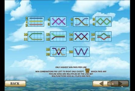 20 payline layout configurations