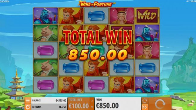 Super Respin triggers an 850.00 jackpot