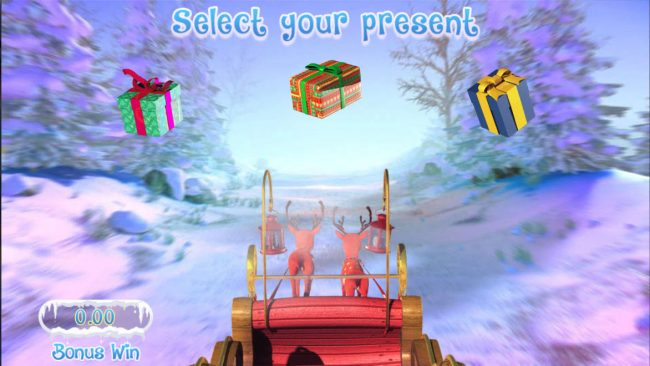 Select a present to reveal a prize award