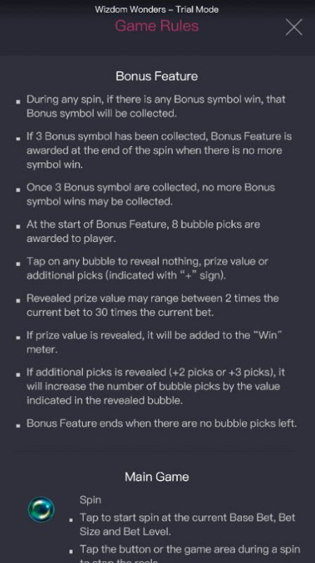 Bonus Game Rules