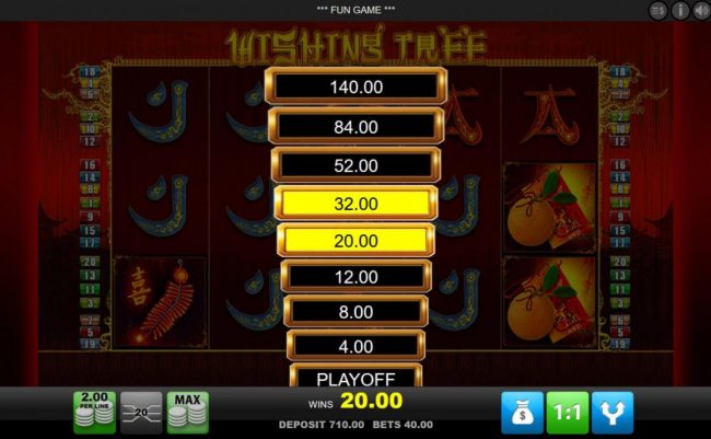 Ladder Gamble Feature Game Board available after every winning spin.