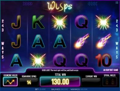 Multiple winning paylines triggered during free spins feature