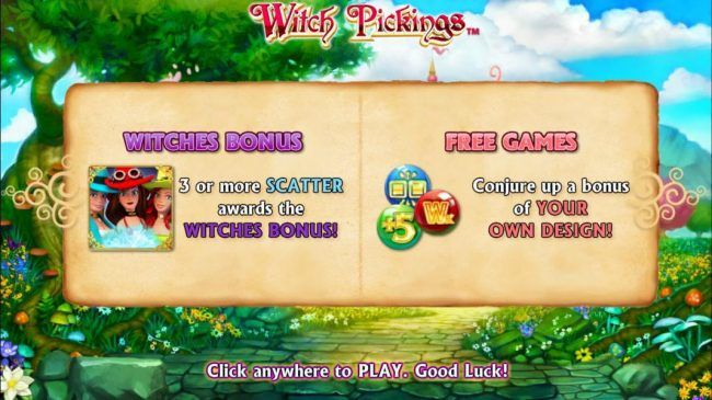 features include Witches Bonus, 3 or more scatter awards Witches Bonus! Free Games, conjure up a bonus of your on dreams.