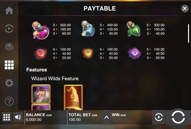 Low value game symbols paytable