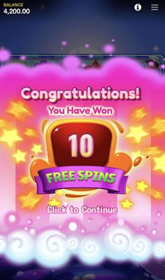 10 Free Spins Awarded