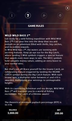 Wild Wild Bass 2 :: Feature Rules 4