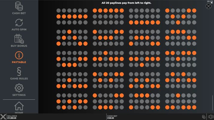 Paylines 1-20
