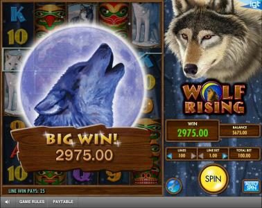 a pair of stacked wilds triggers multiple five of a kind leading to a $2975 big win