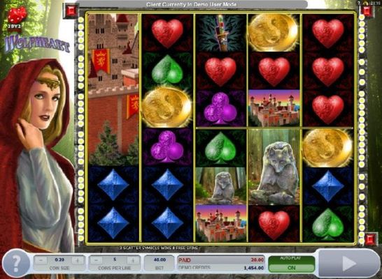 Three wolf gold shields awards 8 free spins.