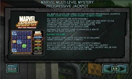 marvel multi-level mystery progressive jackpot