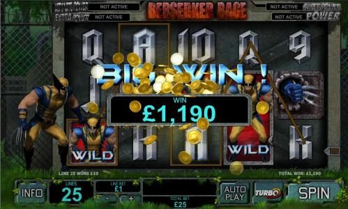 berserker rage feature triggers 1,190 coin big win jackpot