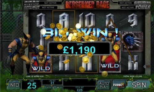 berserker rage feature triggers 1,190 coin big win jackpot