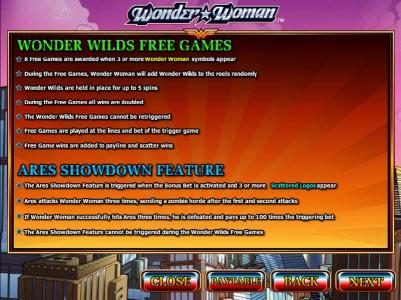 wonder wilds free games and ares showdown feature