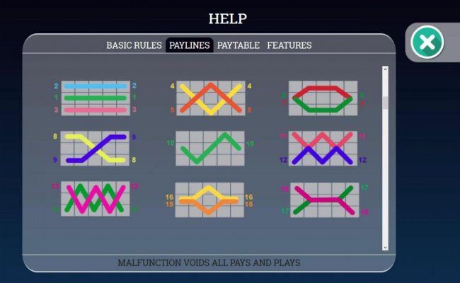 Payline Diagrams 1-18