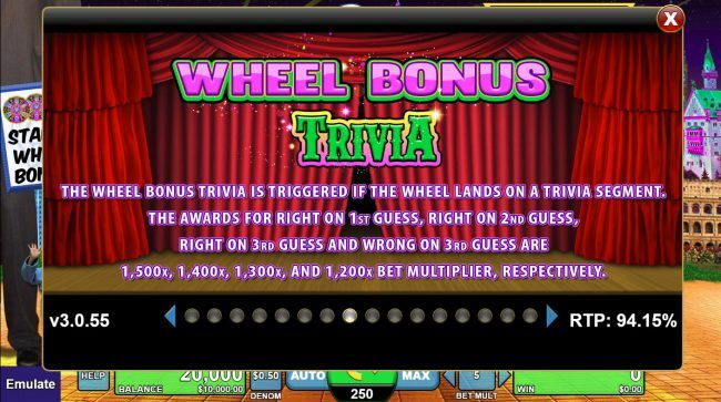 Wheel Bonus Trivia