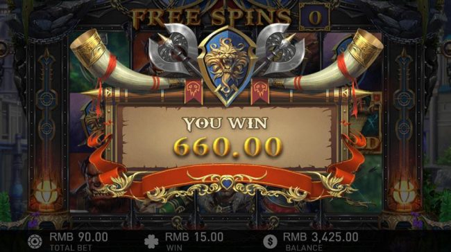Total Free Spins Payout 660 credits