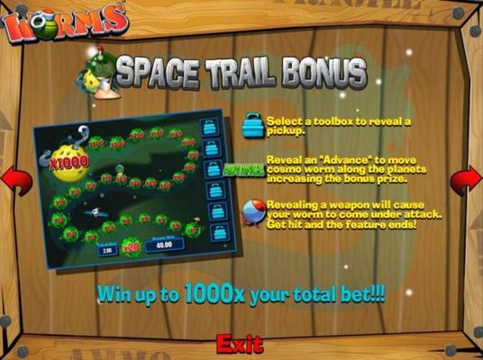 Space Trail Bonus - Win up to 1000x your total bet!