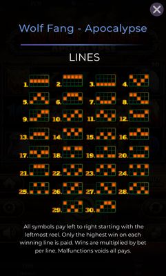 Paylines 1-30