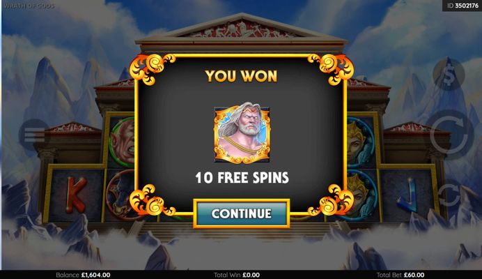 10 Free Spins Awarded