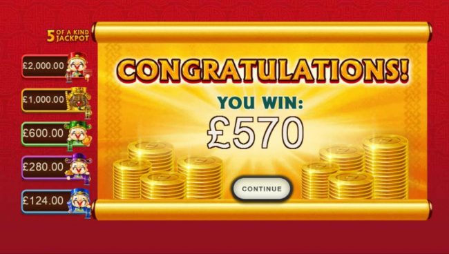 The Free Games feature and Wild Super Spin payout a total of 570.00 for a big win.