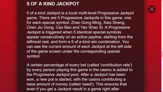 Five of a Kind Jackpot Rules