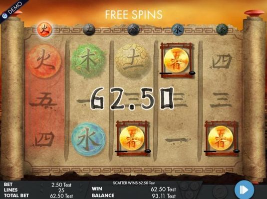 Three Gong scatter symbols triggers the Free Spins feature.