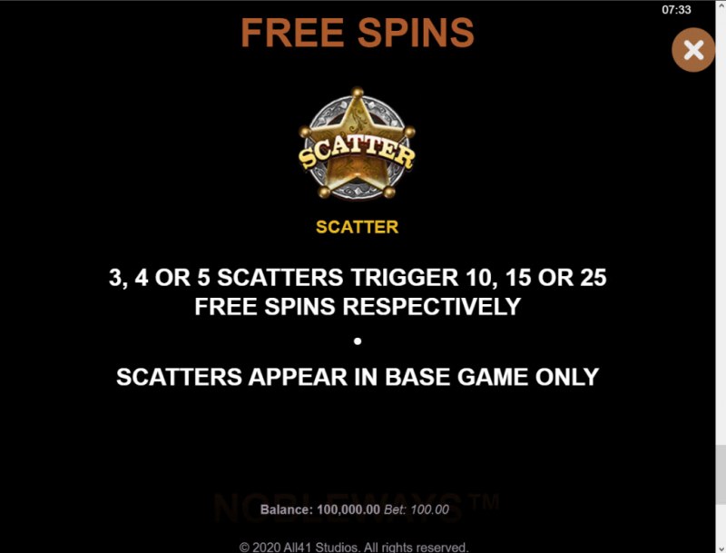 Wanted Outlaws :: Free Spin Feature Rules