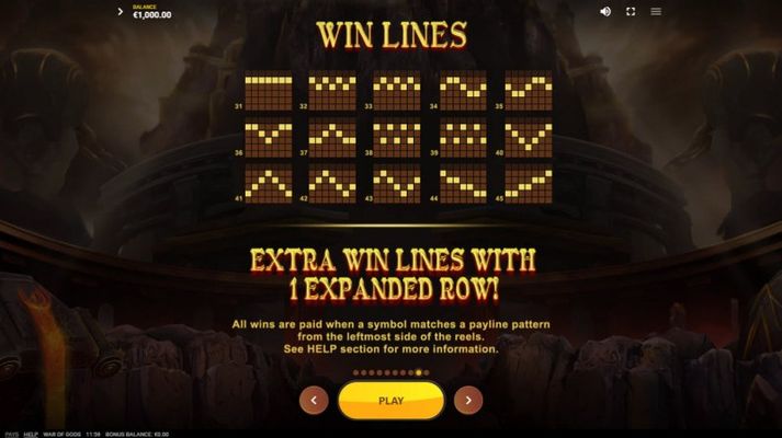 Extra Win Lines with 1 Expanded Row