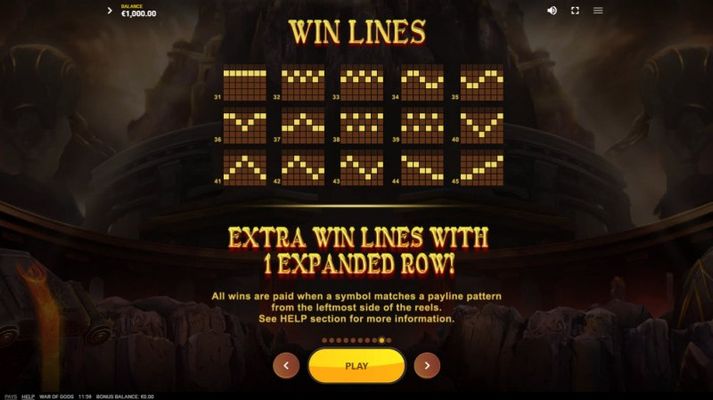 Extra Win Lines with 1 Expanded Row