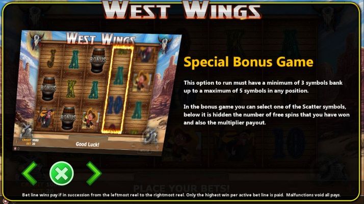 West Wings :: Bonus Game Rules