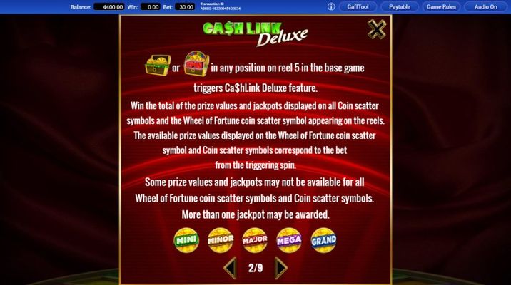 Cash Link Feature