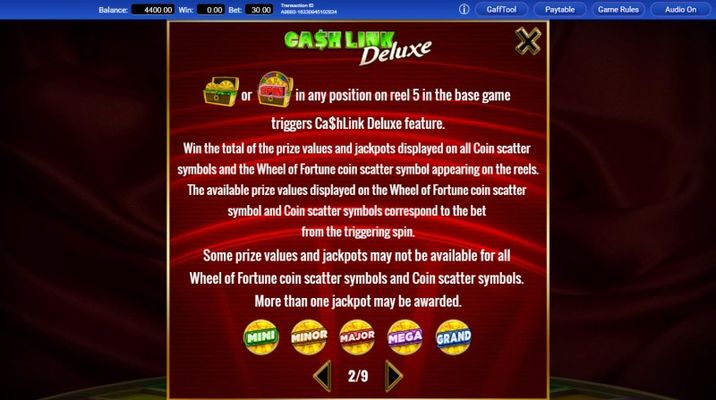 Cash Link Feature