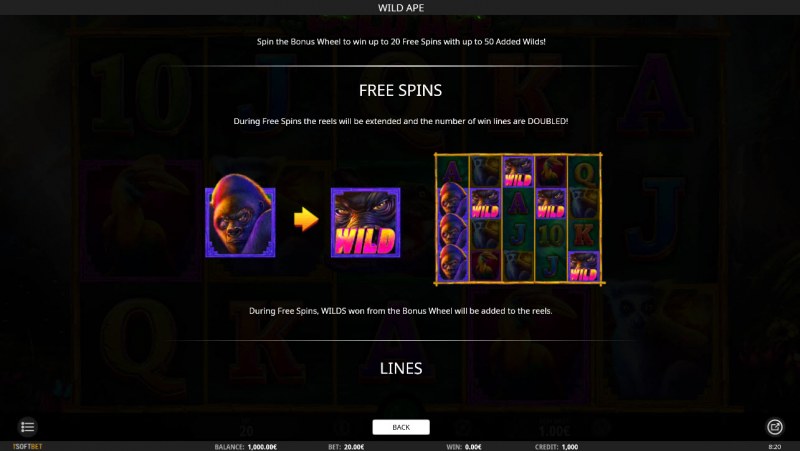 Wild Ape :: Free Spins Game Board
