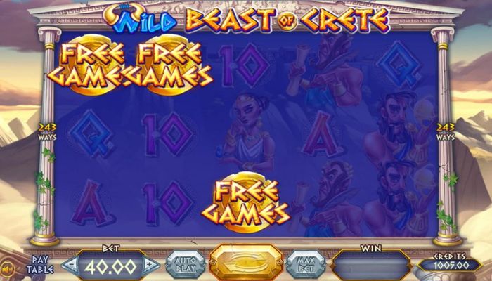 Wild Beast of Crete :: Scatter symbols triggers the free spins feature