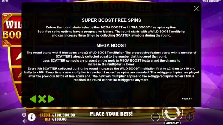 Wild Booster :: Free Spin Feature Rules
