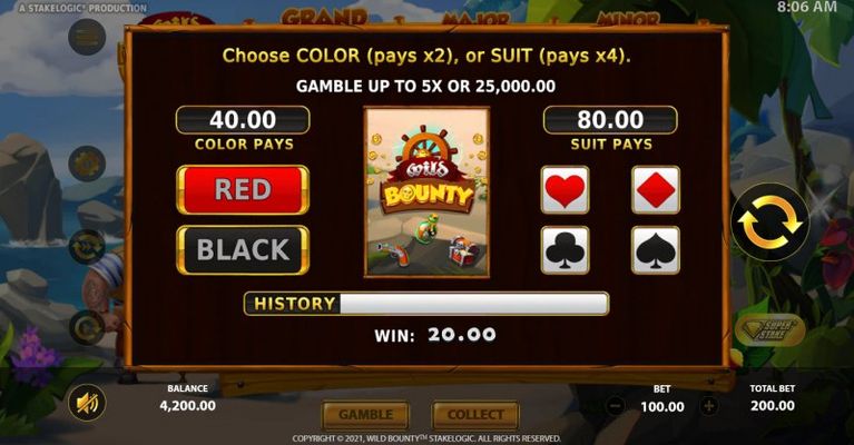Wild Bounty :: Gamble feature