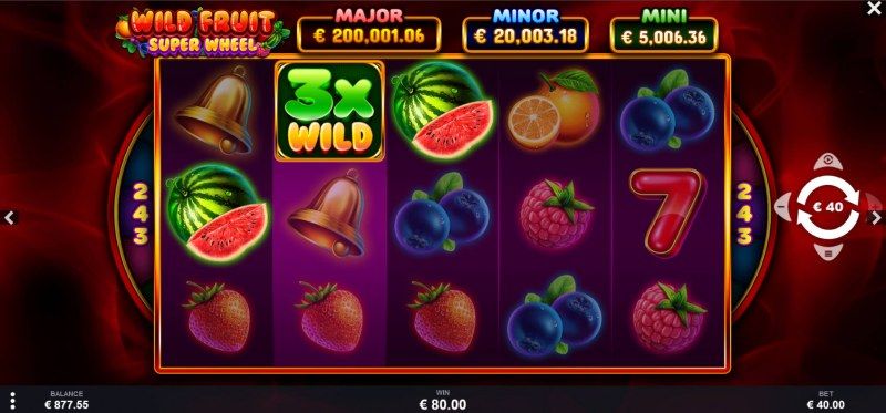 Wild Fruit Super Wheel :: A three of a kind win