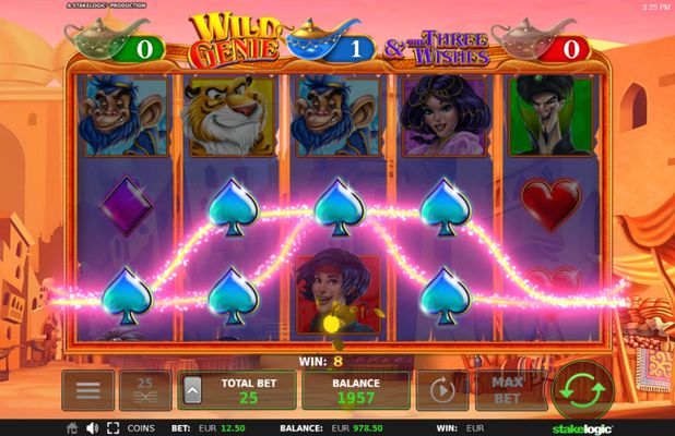 Wild Genie & the Three Wishes :: Multiple winning paylines