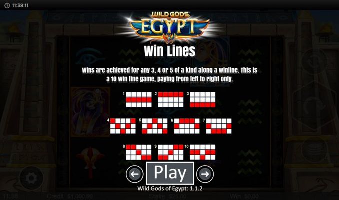 Wild Gods of Egypt :: Win Lines