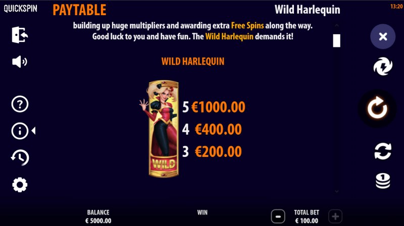 Wild Harlequin :: Wild Symbol Rules
