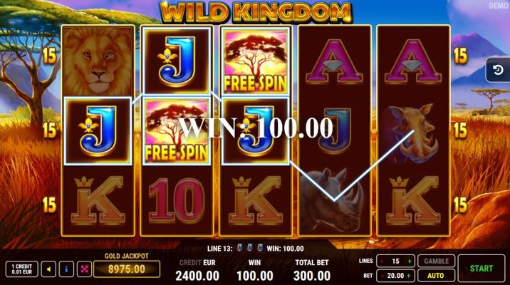 Scatter symbols triggers the free spins bonus feature